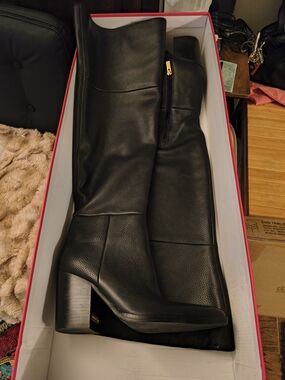 Vince Camuto Paulie Genuine Blk Leather, Over The Knee Women's Boots Size 9